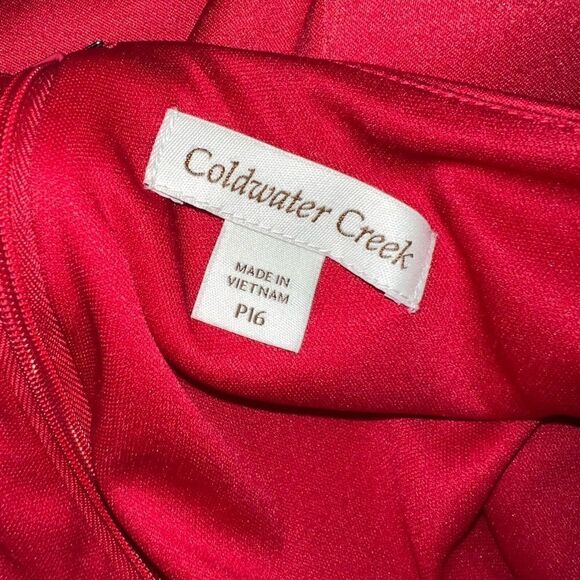 Coldwater Creek red cap sleeve evening, cocktail dress w/rhinestone accents p 16 - Picture 7 of 10